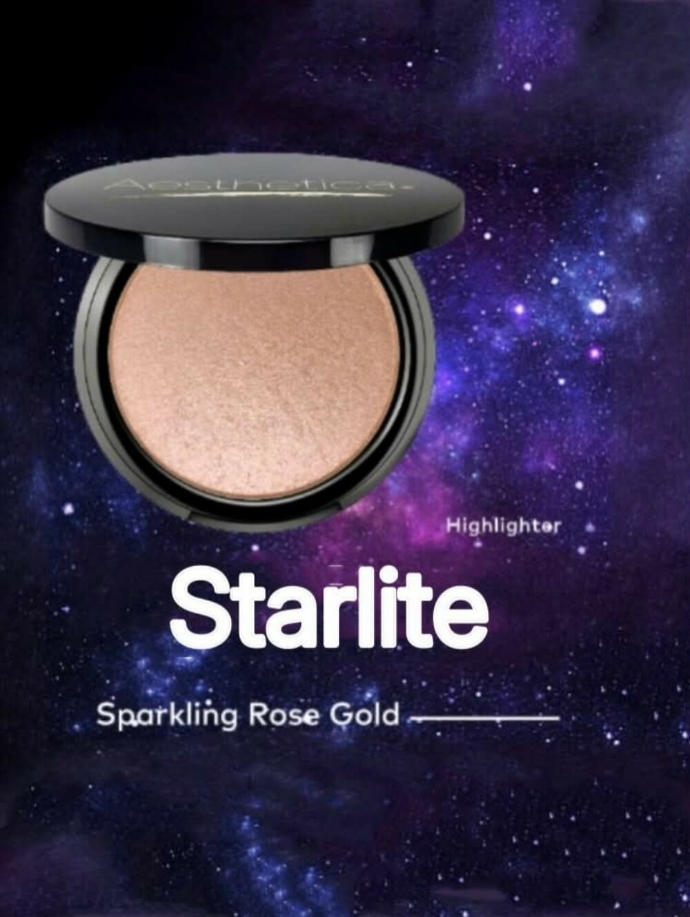💜 2/$29! Aesthetica Starlite Highlighter in Cosmos Sparkling Rose Gold 7g *BNIB